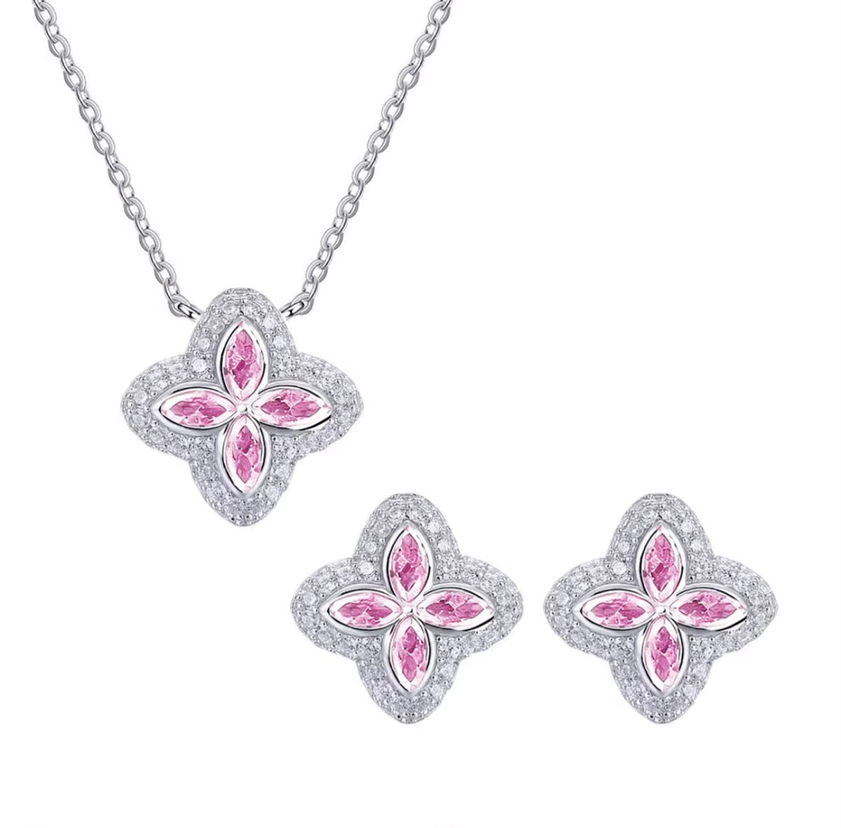 Set Trébol rosado