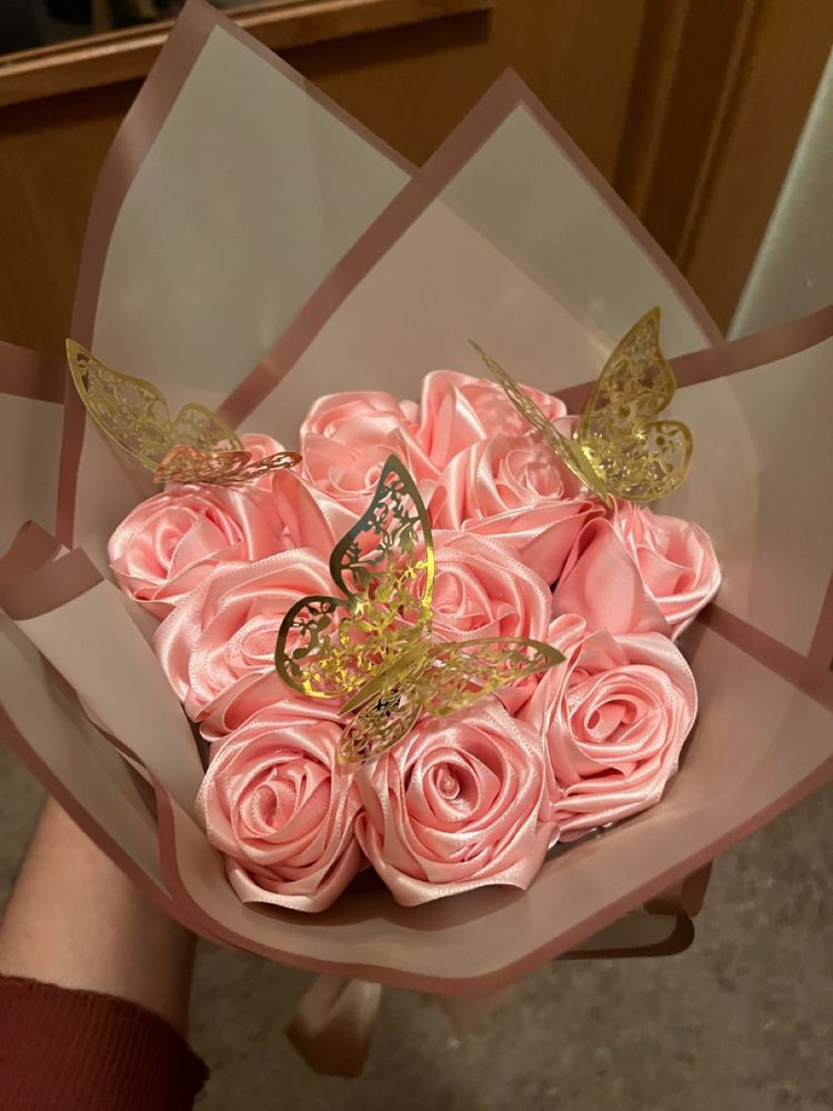 Bouquet x10 rosas eternas (En tela)
