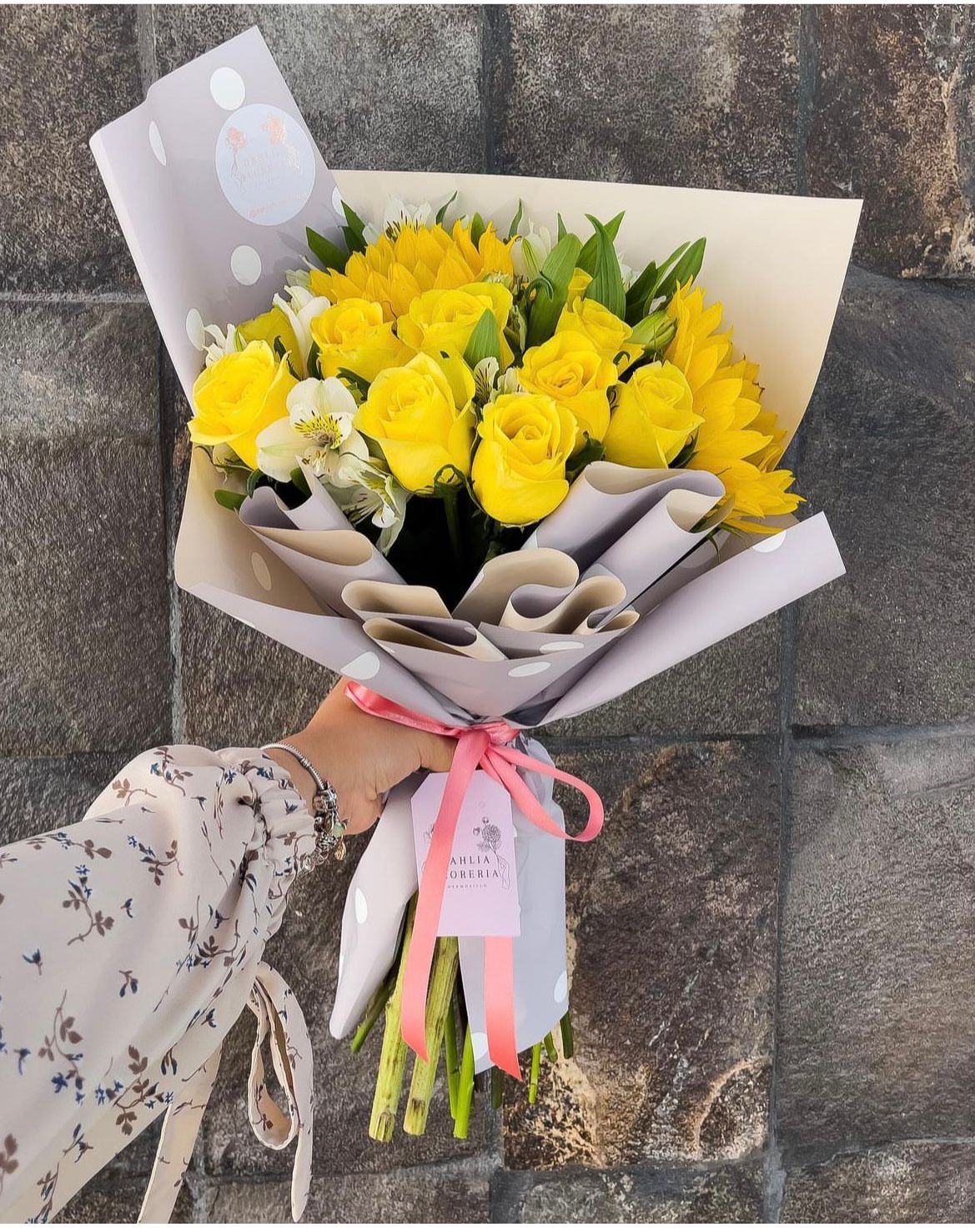 Bouquet en flores amarillas