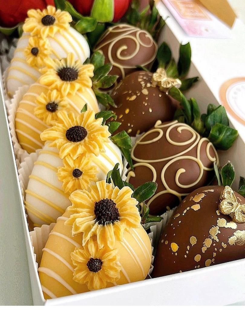 Girasoles y chocolate negro