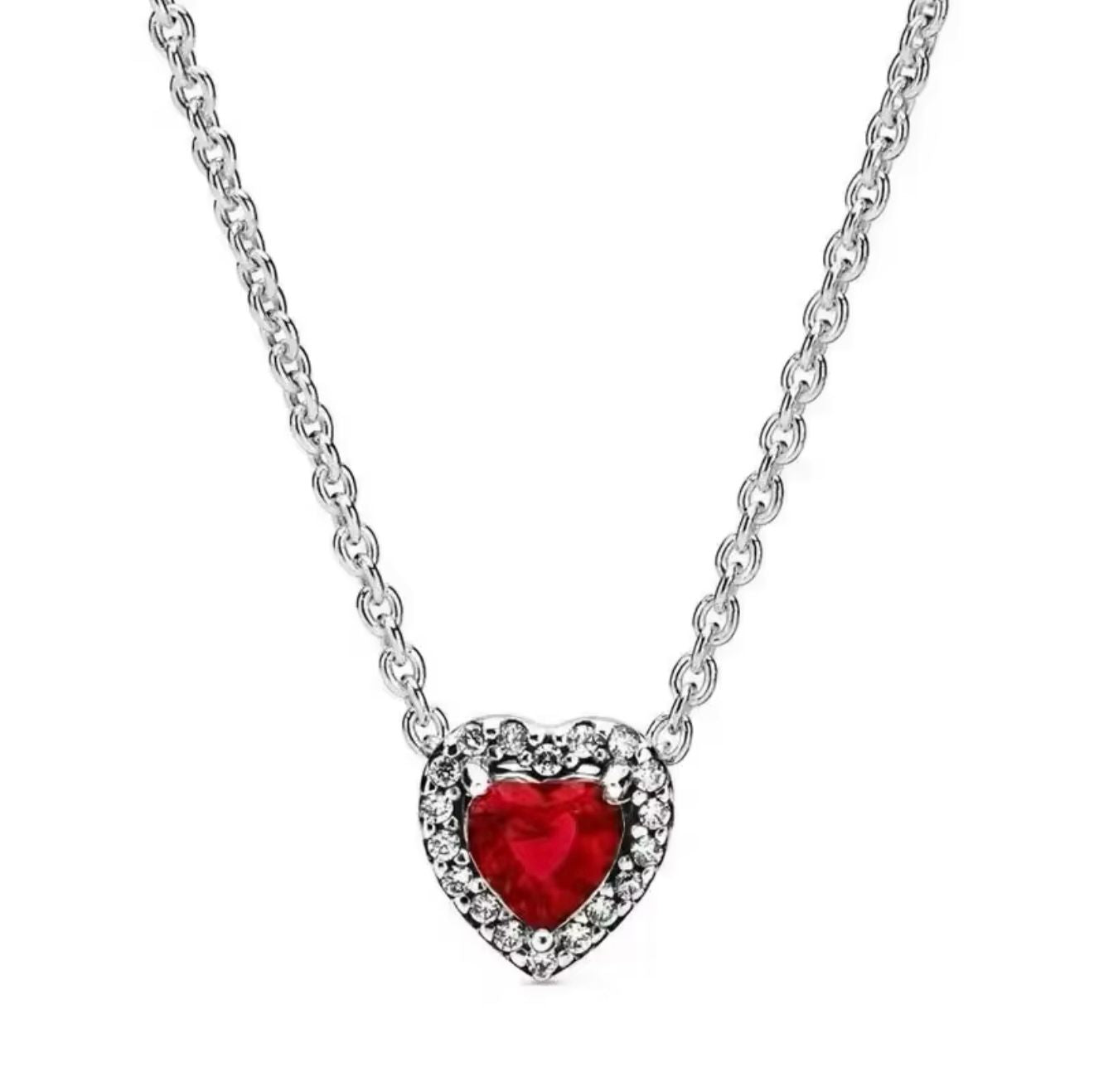 Cadena corazón rojo