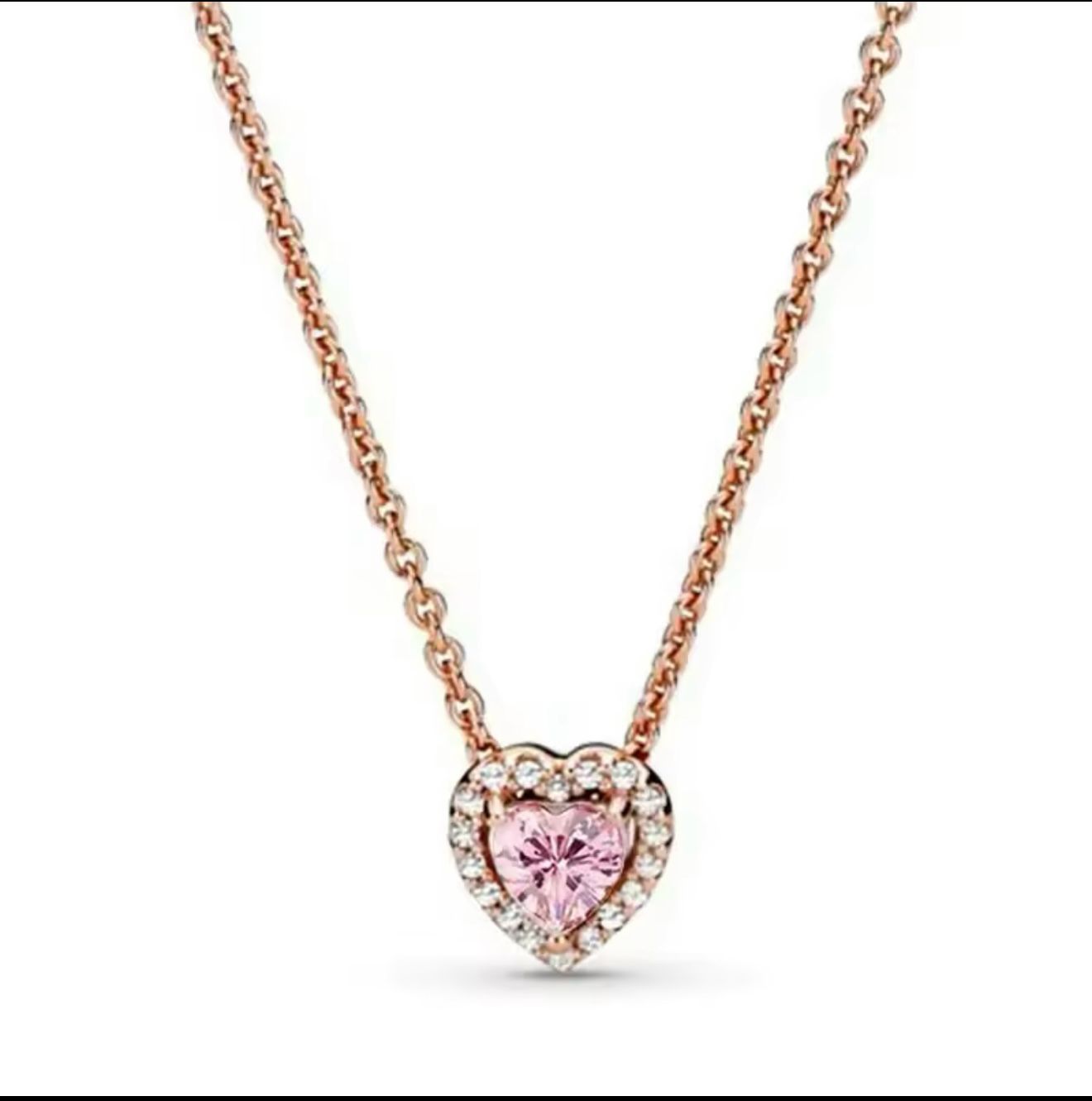 Cadena corazon oro rosa