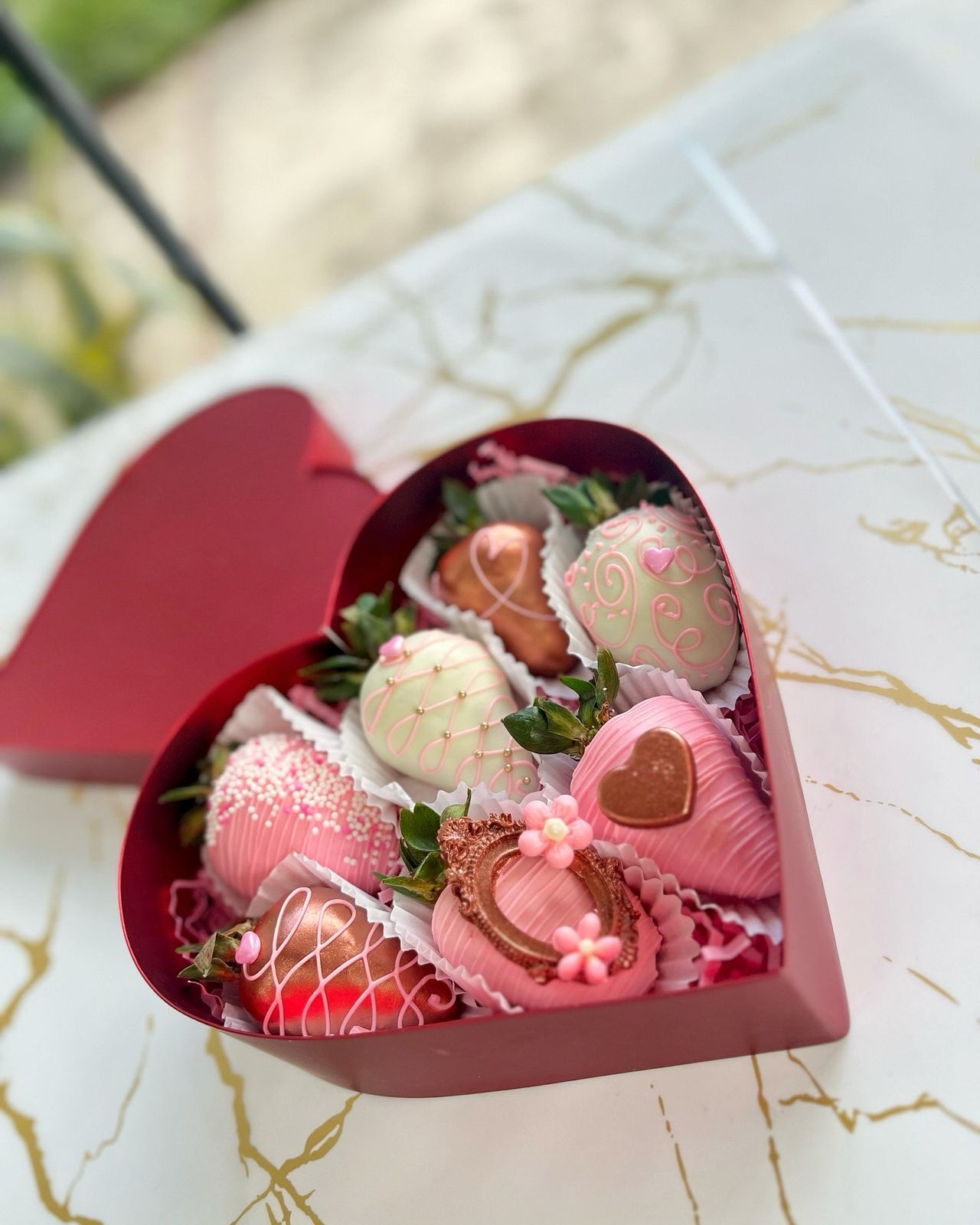 Corazón fresas